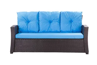 Obrázok produktu pre Vankúše na záhradnú pohovku Modrá| Sedadlo 168x52x7, operadlo 3*56x50| Edícia pre 3 osoby| Ratanový vankúš na pohovku| Sedací vankúš