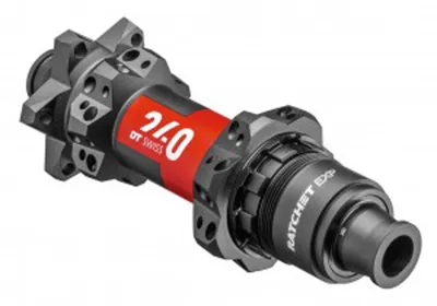 Produktbild von DT Swiss Hinterrad-Nabe 240EXP MTB DB Straightp 142/12 TA, 28L ,IS 6-bolt, Sram XD, schwarz/rot