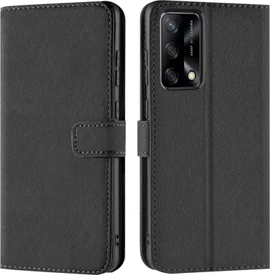 Produktbild von Conie Klapp Tasche für OPPO A74 4G Kartenfach Rundumschutz Hülle in Schwarz