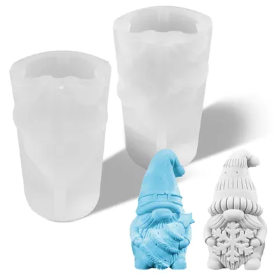 Produktbild von Silikon-Weihnachtsformen, DIY-Wichtelformen, Weihnachtsmann-Kerzenformen, 3D-Gipsformen für Weihnachtsdekorationen