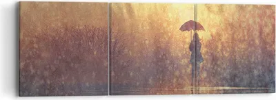 Produktbild von Bild auf Leinwand - Leinwandbild - Frau Regen - 90x30cm - Wand Bild - Wanddeko - Wandbilder - Leinwanddruck - Bilder - Kunstdruck - Wanddekoration - Leinwand bilder - Wandkunst - CA90x30-3755
