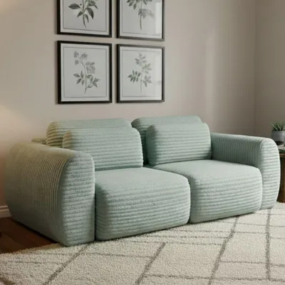 Immagine prodotto di Golgi - Divano Letto 2 Posti, 266x121 cm Verde Chiaro, Contenitore