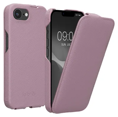 Produktbild von kalibri Flip Hülle Ultra Slim kompatibel mit Apple iPhone 17e / iPhone 16e - Leder Case Schutzhülle Tasche in Mauve