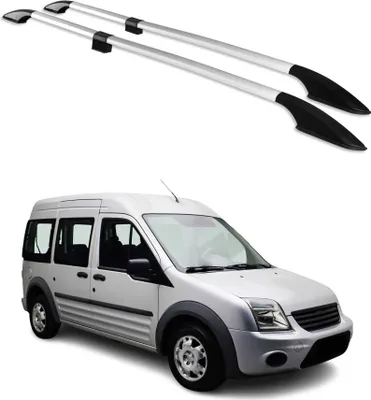 Image de Barres de toit longitudinales pour Ford Connect 2002-2013 L2 Aluminium Gris