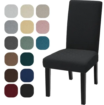 Image de Ensemble de 6 housses élastiques pour chaises, avec dossier