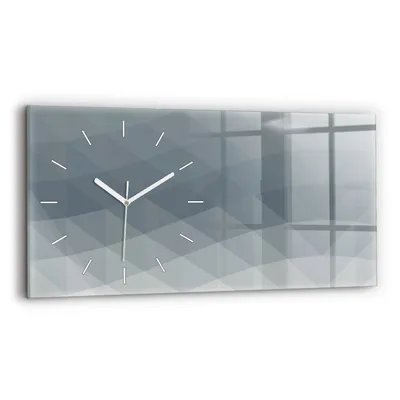 Produktbild von Wallfluent Wanduhr – Stilles Quarzuhrwerk - Uhr Dekoration Wohnzimmer Schlafzimmer Küche - Zifferblatt mit Strichen - weiße Zeiger - 60x30 cm - Wellenabstraktion