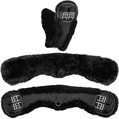 Produktbild von Equinate Mondgurt anatomisch Lammfell 70cm Schwarz
