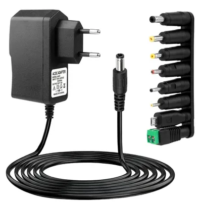 Productafbeelding van 6 V 2 A transformator voeding AC 230 V naar DC met 8 aansluitingen