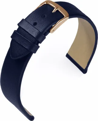 Produktbild von EULIT Uhrenarmband | Nappaleder, blau ohne Naht | Dornschließe S/G, Stegbreite:16mm, Schließe:Roséfarben