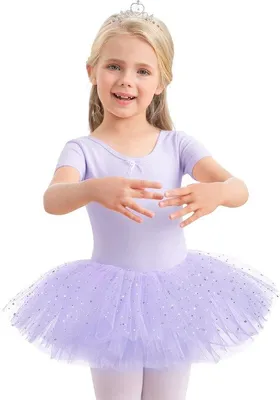 Productafbeelding van Balletjurk Schattig Tutu-ontwerp - Balletpakje Meisje - Katoen - Korte Mouwen - Pailletten - Beschikbaar in Maten 100-140 - Balletpak