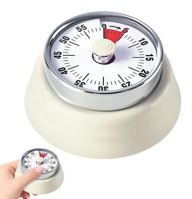 Obrázok produktu pre Mechanické kuchynské hodiny s magnetom, nastaviteľné od 1 do 60 minút, vhodné na pečenie a varenie