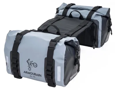 Produktbild von Motorradsatteltasche 70L (35L*2) Grau Wasserdicht PVC500D