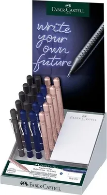 Zdjęcie produktu dla Faber-Castell 144142, Spinacz, Przyciskany długopis, Możliwość ponownego napełnienia, 20 szt., Pogrubiony