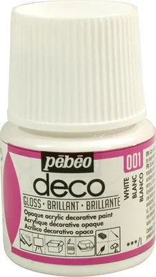 Obrázek produktu pro Akrylová barva Pebeo Deco Glossy, 45 ml, 001 Bílá