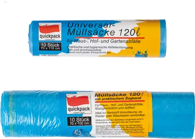Produktbild von Quickpack Müllbeutel mit Zuziehband 120L