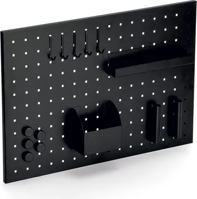 Produktbild von ZELLER 11137 Memoboard mit Utensilien, Metall, schwarz, ca. 50 x 35 cm