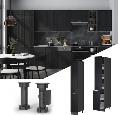 Produktbild von Apothekerschrank Vicco Fame-Line Schwarz gestreift 30 cm, Model 50735