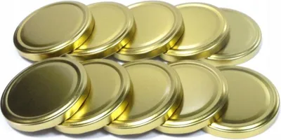 Zdjęcie produktu dla Zakrętki Do Słoików 6Tki, 82 Mm Złote 10 Sztuk