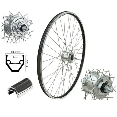 Produktbild von Vorderrad MTB 26" Nabendynamo 6 Loch Disc Hohlkammerfelge 26 Zoll Scheibenbremse