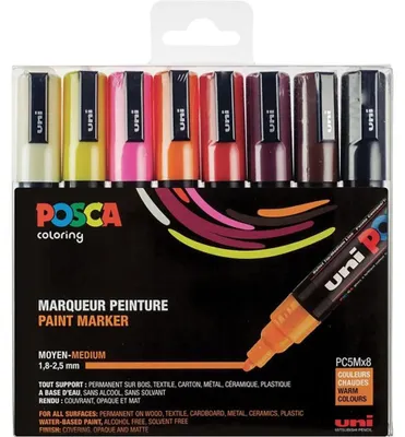 Produktbild von Posca - Paint marker posca pc5m m 8pcs warme Farben