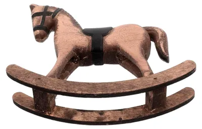 Produktbild von Holzpferd Figur Nordic Vintage Schaukeltier Statue Handgefertigte Holzdekoration für Wohnzimmer Bartheke Kinderzimmer Kompakte Tisch Deko