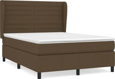 Produktbild von vidaXL Boxspringbett mit Matratze Dunkelbraun 140x200 cm Stoff