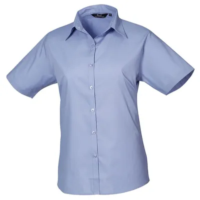 Obrázek produktu pro Premier - Dámská halenka, popelín, krátké rukávy LT5109 (3XL) (středně modrá)