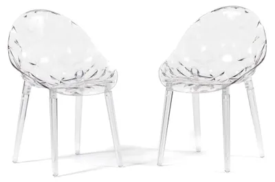 Produktbild von Esszimmerstühle aus transparentem Polycarbonat, Moderne Designstühle für Küche und Esszimmer - Diamante (2 Stühle, Transparent)