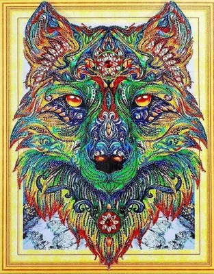 Image de Broderie de diamants Loup Troisième œil 47x57 cm