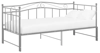 Produktbild von vidaXL Ausziehsofa Bettgestell Grau Metall 90x200 cm