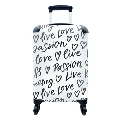 Produktbild von MuchoWow® Koffer Handgepäck Trolley Rollkoffer Kleine Reisekoffer mit 4 Rollen - Zitate - Valentinsgeschenk für ihn - Liebe - Muster - Cabin Size < 55x40x23 cm & 55x40x20 cm - Fotokoffer - Kabinenkoffer - Boardgepäck - Reise-Box - Reisekoffer - Reisegepäck - Koffer mit Bild - Trolley für Kinder