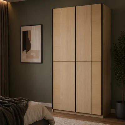 Produktbild von Schlafzimmer Schwebetürenschrank mit 120 cm Breite in Eiche, 2 Schwebetüren - CABUNA-83