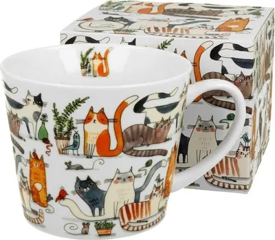 Immagine prodotto di Tazza DUO ANIMALS 600 ml CAT'S WORLD - LAZY CATS in porcellana New Bone China