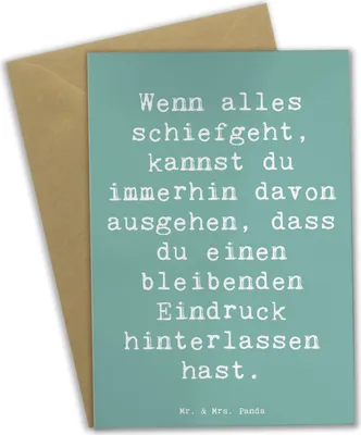 Produktbild von Mr. & Mrs. Panda Grußkarte Spruch Trost und Eindruck - Meeresbrise - Geschenk, osterkarte, Geschenke, Liebe, Hoffnung, Zitat, weihnachtskarten, einladungskarten, Gefühl