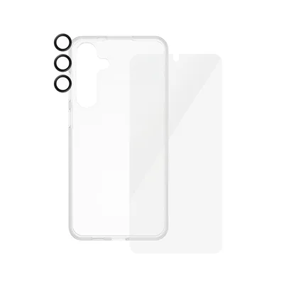 Produktbild von PanzerGlass SAFE. by ® 3-in-1 Set Samsung Galaxy S24+, Samsung, Samsung - Galaxy S24 Plus, Trockene Anwendung, Kratzresistent, Schockresistent, Transparent, 1 Stück(e)