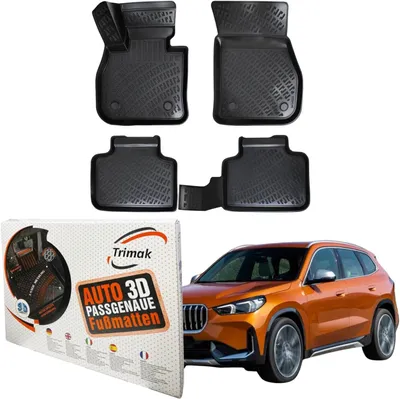 Produktbild von Trimak Autofußmatten kompatibel mit BMW X1 F48 (2015 - 2022) Auto Allwetter Gummimatten