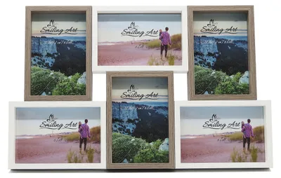 Productafbeelding van Collage Fotolijst voor 6 Foto's van MDF met Glas
