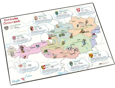 Produktbild von Schreibunterlage 40x53cm Motiv Landkarte Österreich