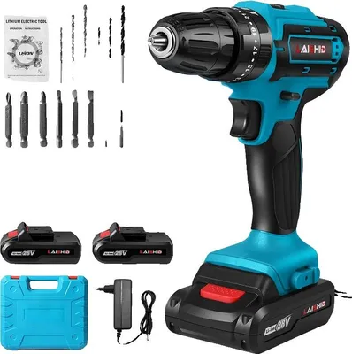 Image de Visseuse sans fil, 1350 tr/min, batterie rechargeable, 2 piles, EU