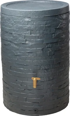 Produktbild von 4rain Regenspeicher Arondo, Regentonne inkl. Deckel / Auslaufhahn / Zulaufdichtung, Höhe 104 cm, Ø 79 cm, Kunststoff, grau
