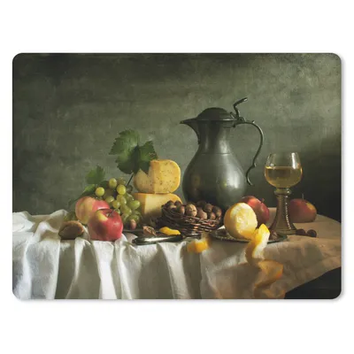 Produktbild von MuchoWow® Mauspad Mousepad Rustikal - Käse - Teekanne - Obst - Stilleben 23x19 cm - Mousepads - Maus Mat - Pad - Mausunterlage - Schreibtischunterlage - Mauspad