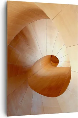Produktbild von Bild auf Leinwand - Leinwandbild - Einteilig - Dreidimensional Spirale Braun - 70x100cm - Wand Bild - Wandbilder - Leinwanddruck - Wanddekoration - Leinwand bilder - Wandbild - PA70x100-4652
