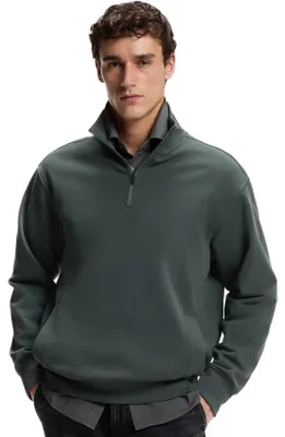 Produktbild von Pullover BOSS Orange grün mit halbem Reißverschluss