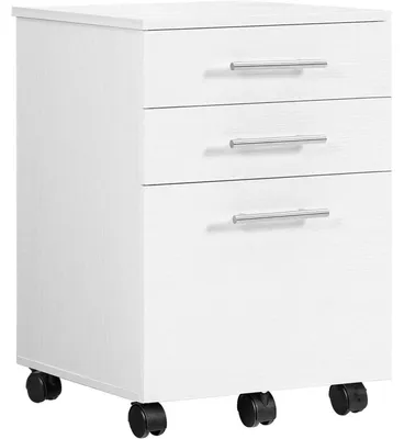 Produktbild von Rollcontainer mit 3 Schubladen, mobiler Büroschrank, Hängeregister, Weiß, 40 x 40 x 57,5 cm