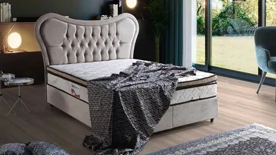Produktbild von Schlafzimmer  Betten Luxus Beige Polster Design Chesterfield JVmoebel