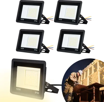 Obrázek produktu pro LARS360 5ks 100W LED reflektorů Teplá bílá Reflektor Stavební reflektor Venkovní lampa IP66 Reflektor