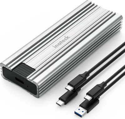 Produktbild von Inateck NVMe M.2 Festplattengehäuse mit 10 Gbps Übertragung, unterstützt M.2 SATA und NVMe SSD (2242, 2260, 2280) mit USB A zu C und USB C zu C Kabel, werkzeuglos, FE2025