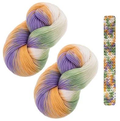 Image de Laine dégradée pour tricot, 2x250g, composition : 70% laine vierge, 30% polyester, couleur : vert