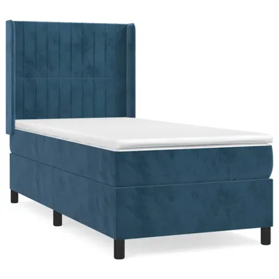 Produktbild von Boxspringbett mit Matratze Dunkelblau 90x190 cm Samt