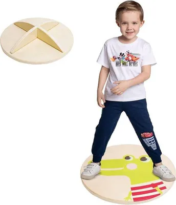 Image de Planche d'équilibre en bois pour enfants, appareil d'entraînement à l'équilibre, planche de balancement en bois, planche d'équilibre pour enfants